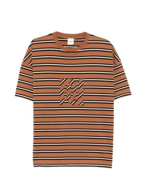 Nanushka Wren monogram-patch striped T-shirt - Brown - zdjęcie produktu nr 1
