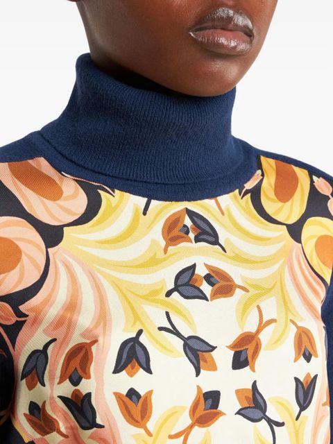 ETRO roll-neck printed sweater - Blue