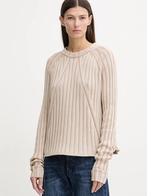 G-Star sweter bawełniany 0 damski kolor beżowy lekki D27725.D630 - zdjęcie produktu nr 1