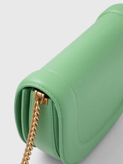 Pinko torebka skórzana kolor zielony 101510.A0QO