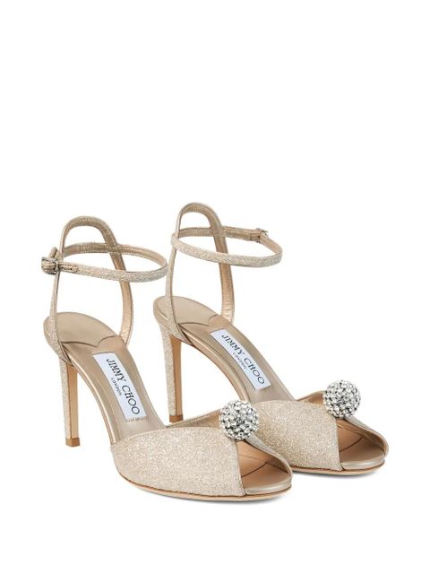 Jimmy Choo 85mm crystal embellished sandals - Gold - zdjęcie produktu nr 2