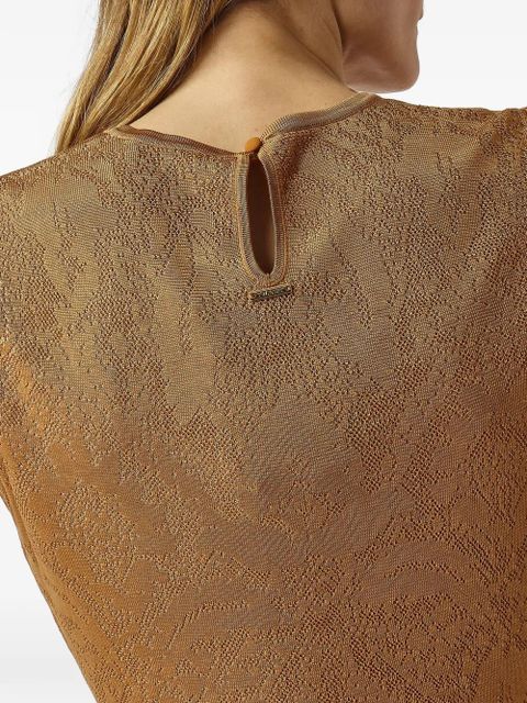 TWINSET pointelle-knit damask-pattern skirts - Brown