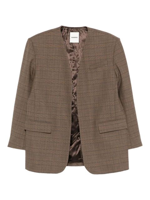 SANDRO checked-pattern blazer - Brown - zdjęcie produktu nr 1
