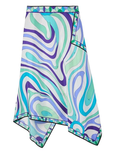 PUCCI Marmo-print asymmetrical midi skirt - Green - zdjęcie produktu nr 2