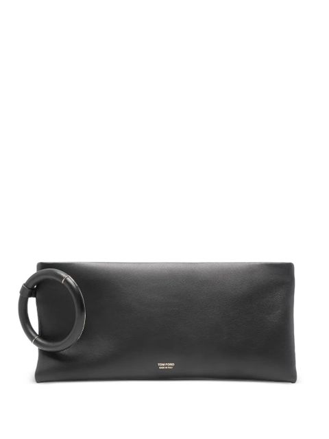 TOM FORD ring leather clutch bag - Black - zdjęcie produktu nr 1