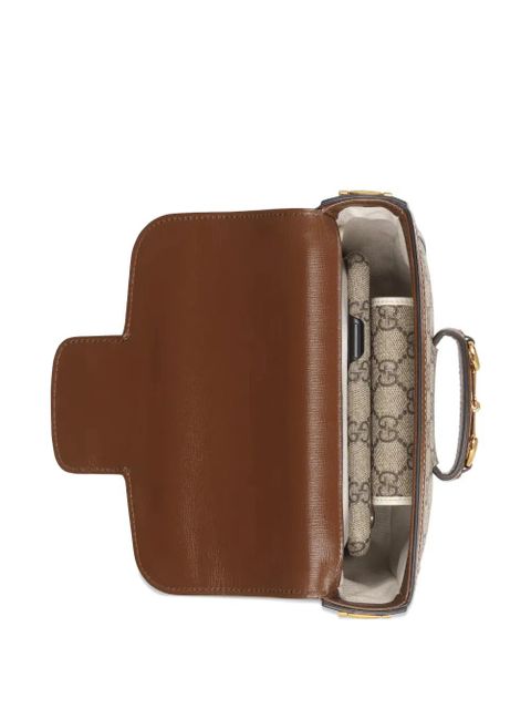 Gucci horsebit pattern shoulder bag - Neutrals