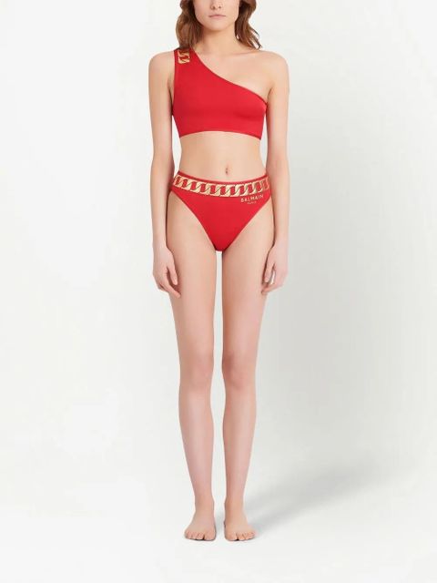 Balmain chain link print bikini set - Red