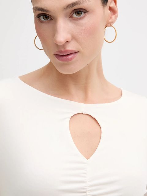 Sisley longsleeve kolor beżowy 35B8L107V