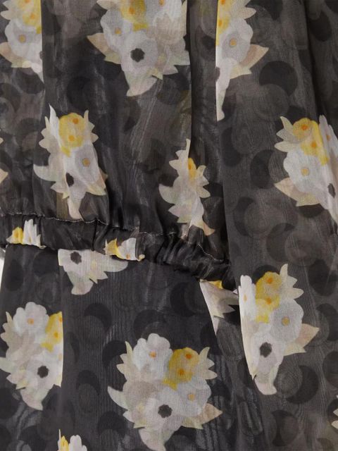 FENDI floral-bouquet maxi dress - Black