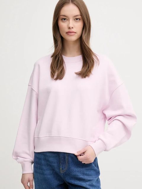 United Colors of Benetton bluza bawełniana damska kolor różowy z nadrukiem 3UNID109A - zdjęcie produktu nr 1