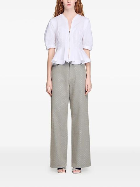 SANDRO zip-up peplum shirt - White - zdjęcie produktu nr 2