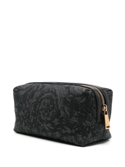 Versace embroidered-logo jacquard toiletry bag - Black