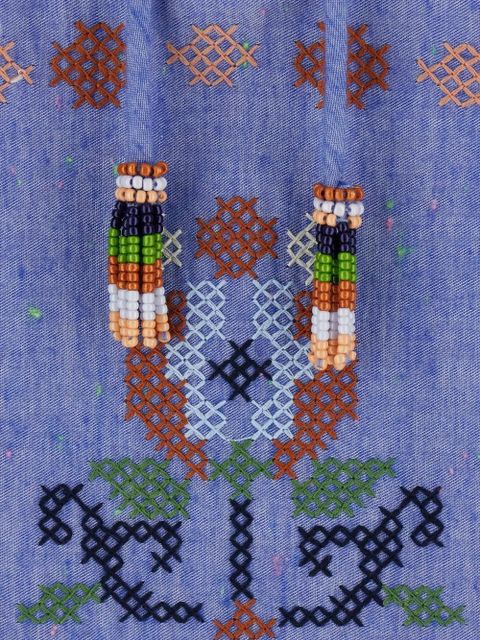 FARM Rio Garden Tapestry embroidered mini dress - Blue