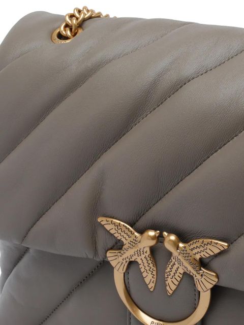 PINKO quilted bird-embellished shoulder bag - Grey