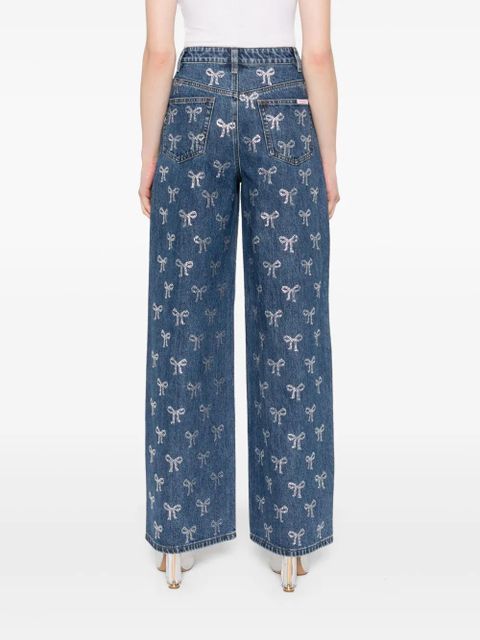Self-Portrait Rhinestone Bow jeans - Blue - zdjęcie produktu nr 2
