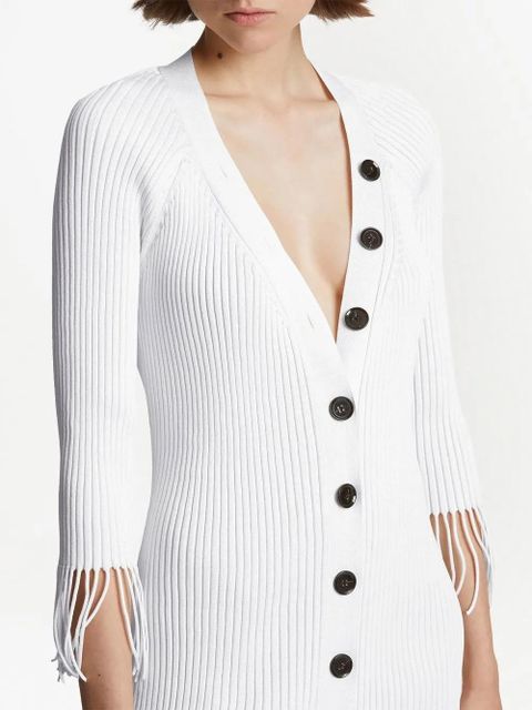 Proenza Schouler ribbed-knit buttoned-up dress - White