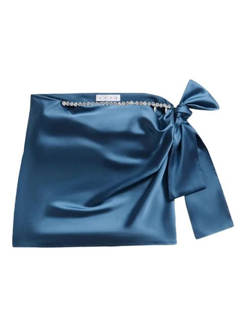 AREA crystal-embellished satin mini skirt - Blue - zdjęcie produktu nr 1