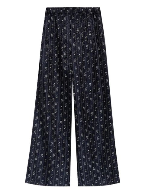Tory Burch paisley print wide-leg trousers - Blue - zdjęcie produktu nr 1