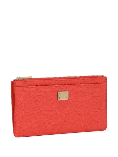 Dolce & Gabbana logo-plaque leather card holder - Orange - zdjęcie produktu nr 2