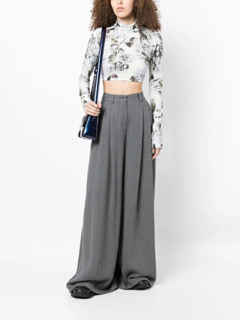 Off-White checked wide-leg trousers - Grey - zdjęcie produktu nr 2