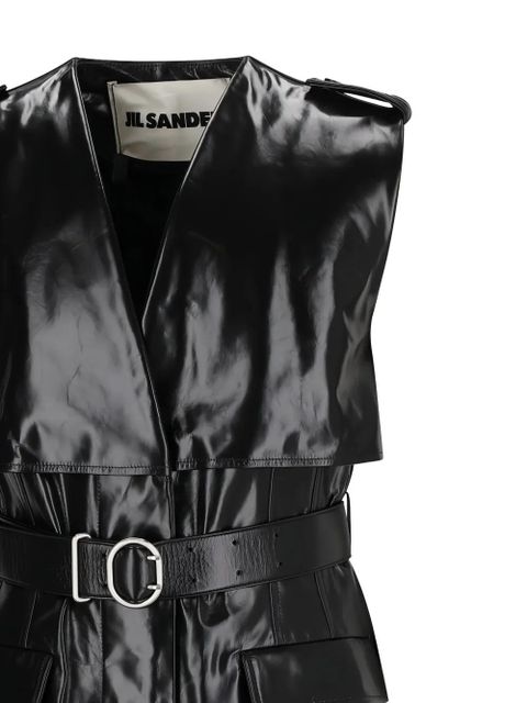 Jil Sander sleeveless belted coat - Black - zdjęcie produktu nr 2