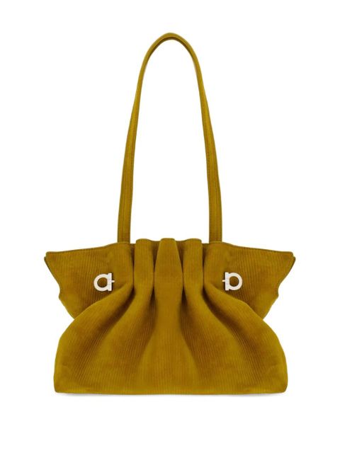 Ferragamo suede soft shoulder bag - Yellow