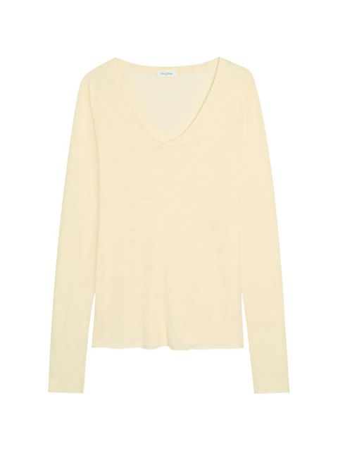 American Vintage V-neck long-sleeve T-shirt - Neutrals - zdjęcie produktu nr 1