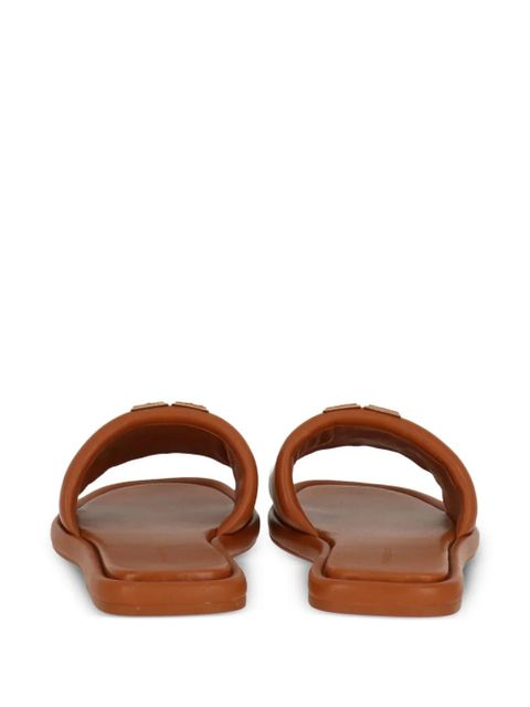 Tory Burch Double T Sport slides - Brown