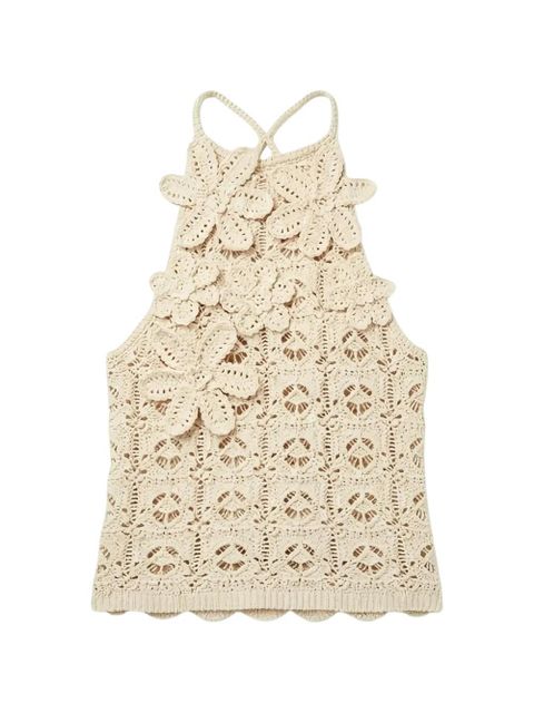 PINKO Crochet-effect top - Neutrals - zdjęcie produktu nr 1