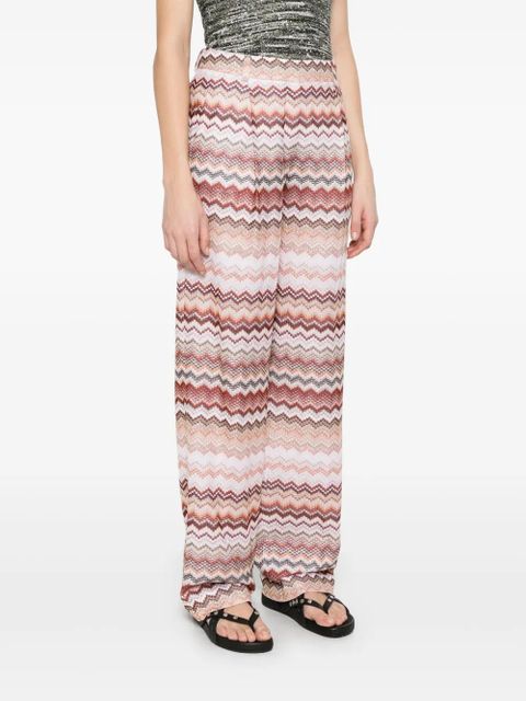 Missoni zigzag-pattern lamé trousers - Red - zdjęcie produktu nr 2