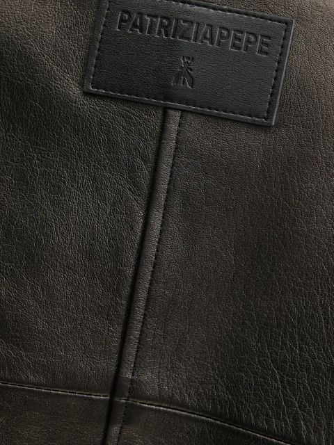 Patrizia Pepe kurtka skórzana kolor czarny przejściowa 8O0160 L143