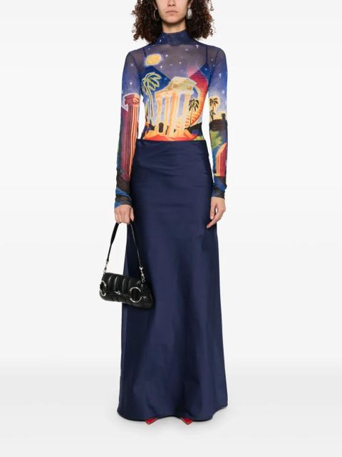 Casablanca printed mesh T-shirt - Blue - zdjęcie produktu nr 2