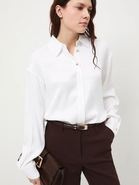 Medicine koszula damska kolor beżowy relaxed z kołnierzykiem klasycznym