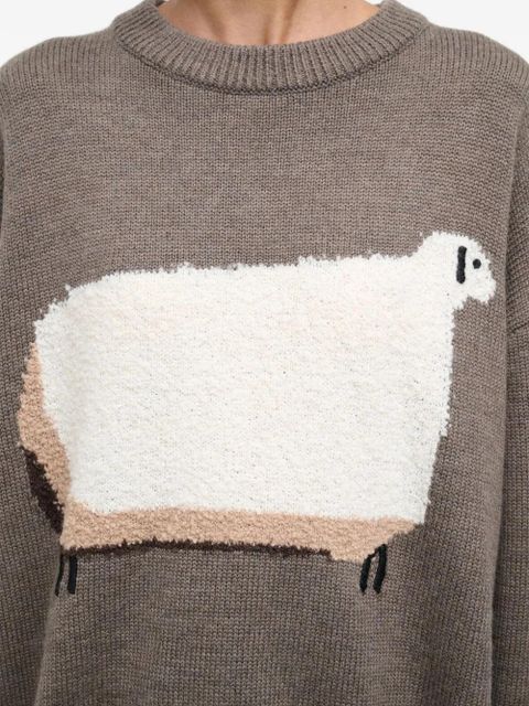 STAUD sheep-detail sweater - Brown