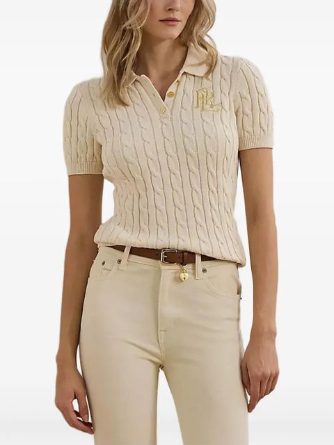 Lauren Ralph Lauren cable-knit polo top - Neutrals