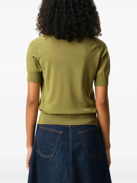 AMI Paris Ami De Coeur chest-embroidery polo top - Green - zdjęcie produktu nr 2