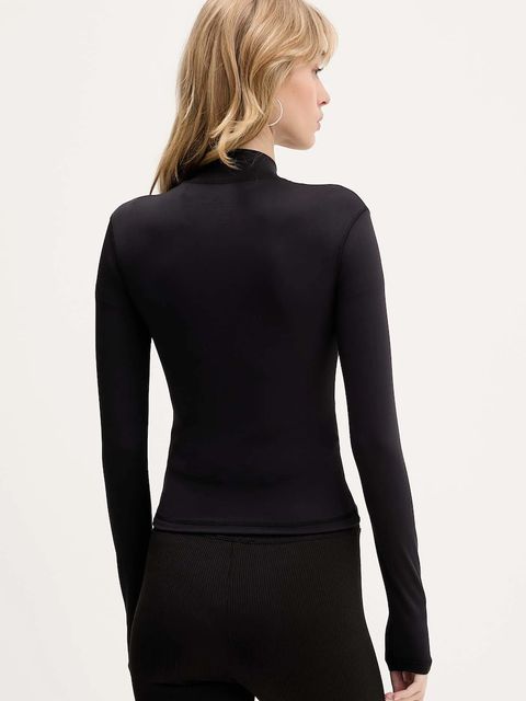 Guess Jeans longsleeve damska kolor czarny z półgolfem W5BP49 K1092