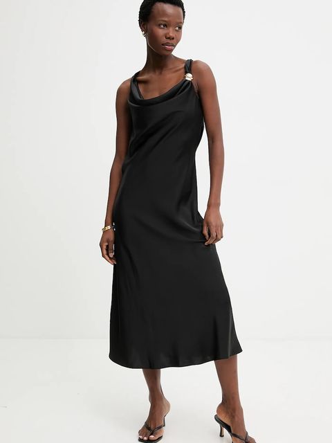 Answear.LAB sukienka kolor czarny midi rozkloszowana - zdjęcie produktu nr 1