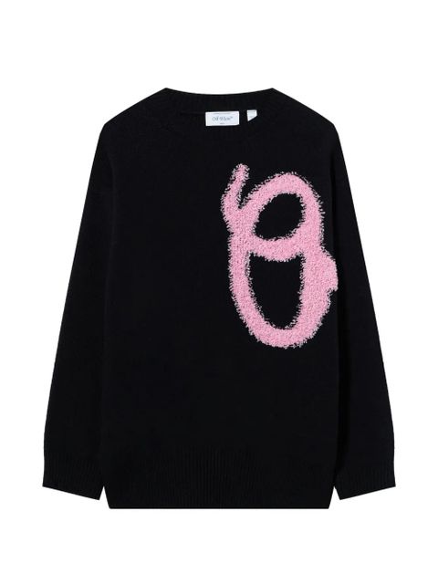 Off-White fuzzy crewneck knitwear - Black - zdjęcie produktu nr 1