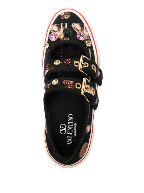 Valentino Garavani double-buckle slip-on ballerina sneakers - Black