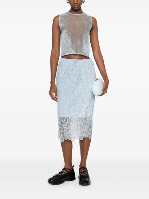 Cecilie Bahnsen Bria midi skirt - Blue