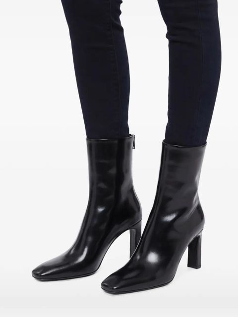 TOTEME 85mm glossy-finish leather boots - Black