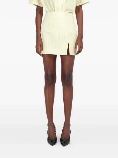 Rowen Rose cotton striped mini skirt - Yellow - zdjęcie produktu nr 1