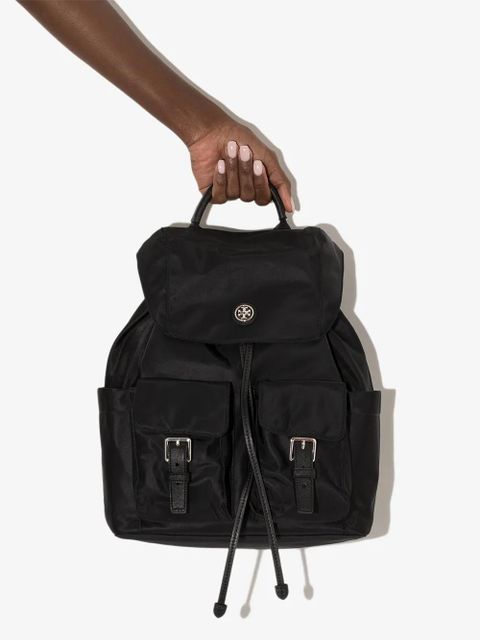 Tory Burch recycled nylon flap backpack - Black