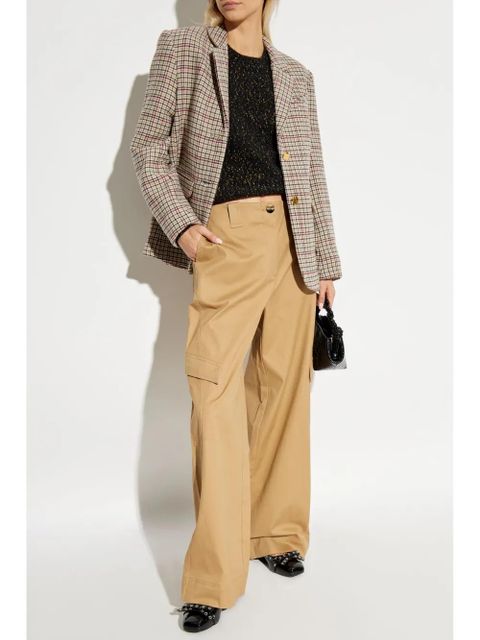 GANNI checked blazer - Neutrals