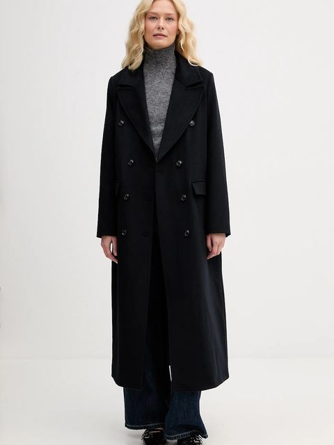 Blugirl Blumarine płaszcz z dodatkiem wełny kolor granatowy RF5242.T221A