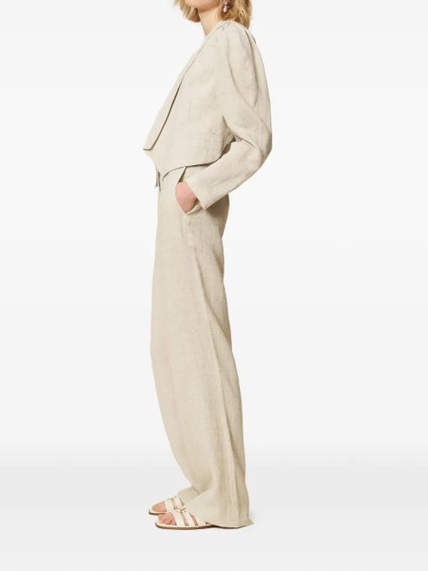 TWINSET linen tailored trousers - Neutrals