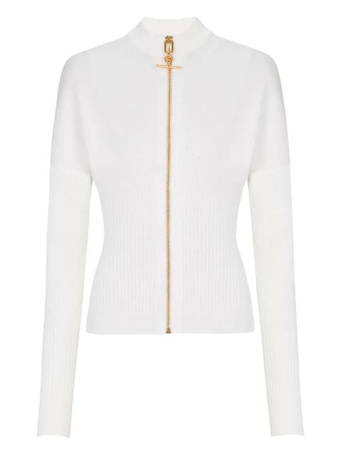 Balmain zip-up knitted cardigan - White - zdjęcie produktu nr 1