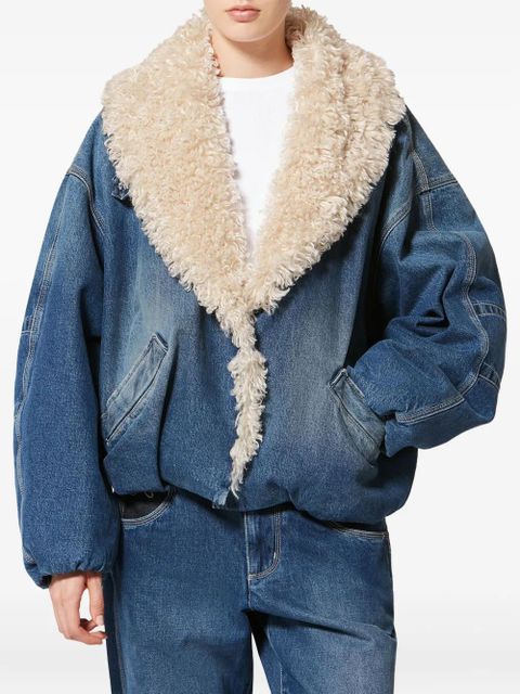 ISABEL MARANT fur collar charone jacket - Blue - zdjęcie produktu nr 2