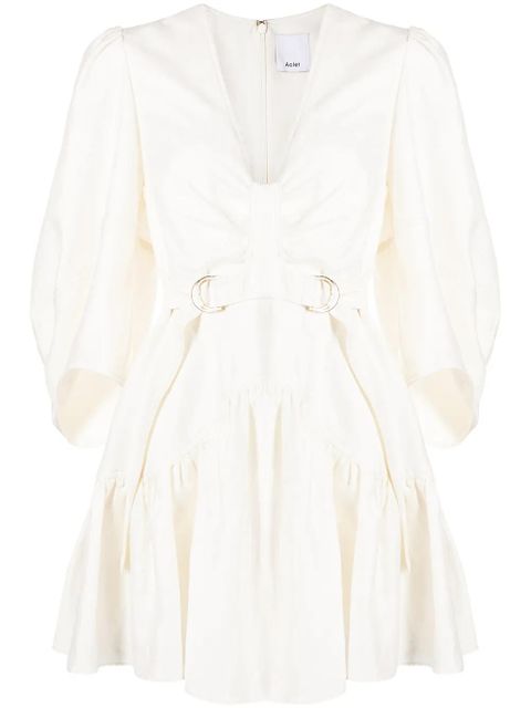 Acler double-belt flared dress - White - zdjęcie produktu nr 1